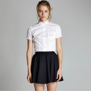 Les cole de femmes - navy blue wool skirt new without tags